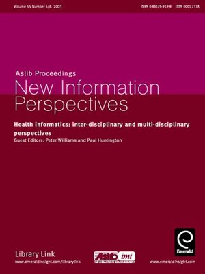cover image of Aslib Proceedings: New Information Perspectives, Volume 55, Issue 5 & 6